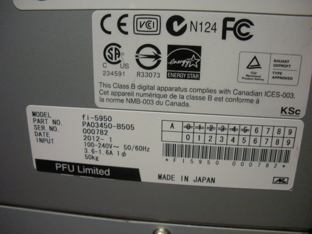 Fujitsu fi-5950 Hi-Speed Sheet Fed Document scanner