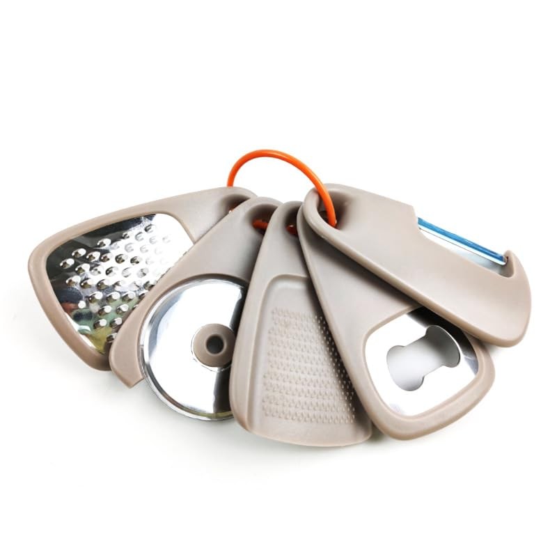 Kitchen Gadgets Set 5 Pieces, Space Saving Cooking Tools Khaki