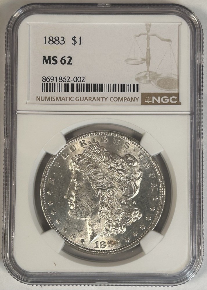1883 Morgan Silver $1 Dollar Coin NGC MS 62