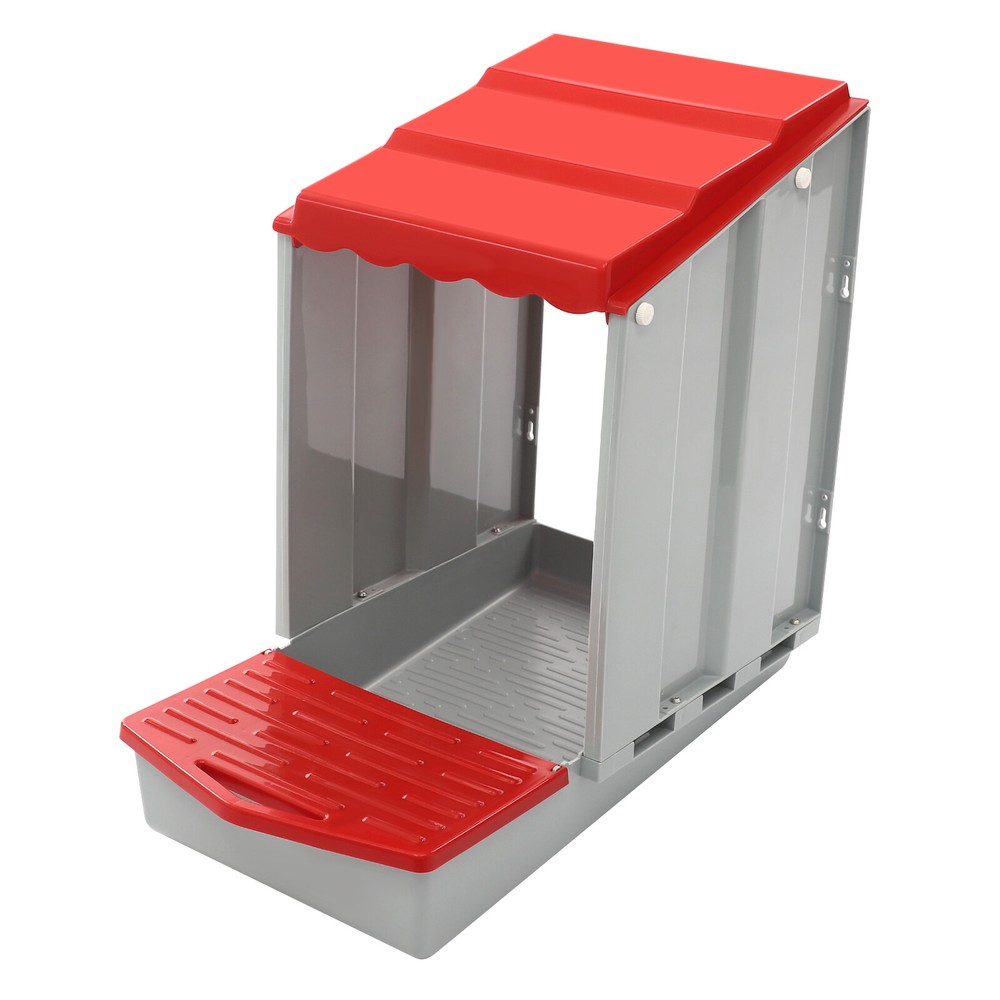 Red 3-Compartment Chicken Nesting Box Wall-mounted Rectangular Egg Collection US