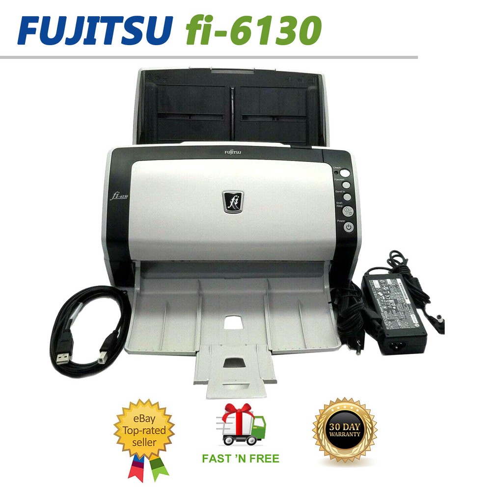 Fujitsu Fi-6130 High Speed Color Document Scanner USB 2.0 w/Bundle GOOD WORKING!