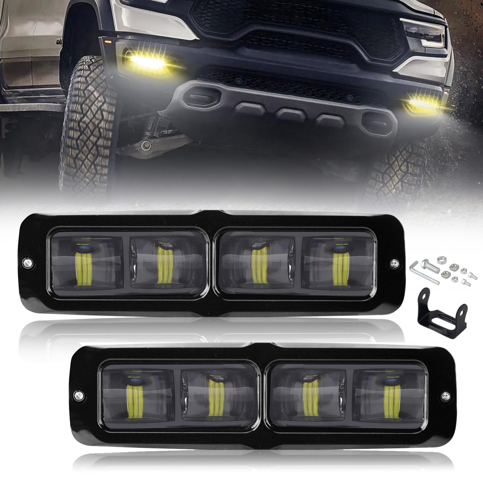 2X 6inch Led Work Light Driving Work Lights Bar Spot Pods For Truck Pickup Car