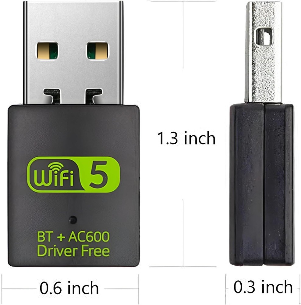 USB WiFi Bluetooth Adapter Dual Band 600Mbps External Wireless Network Dongle