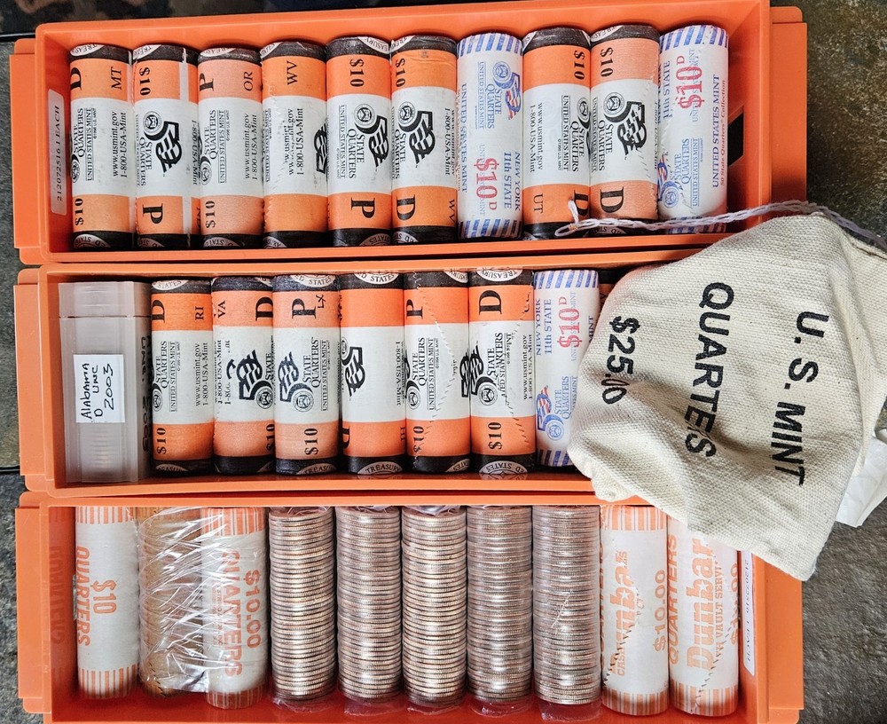 US Mint State Quarters $10 Rolls D and P