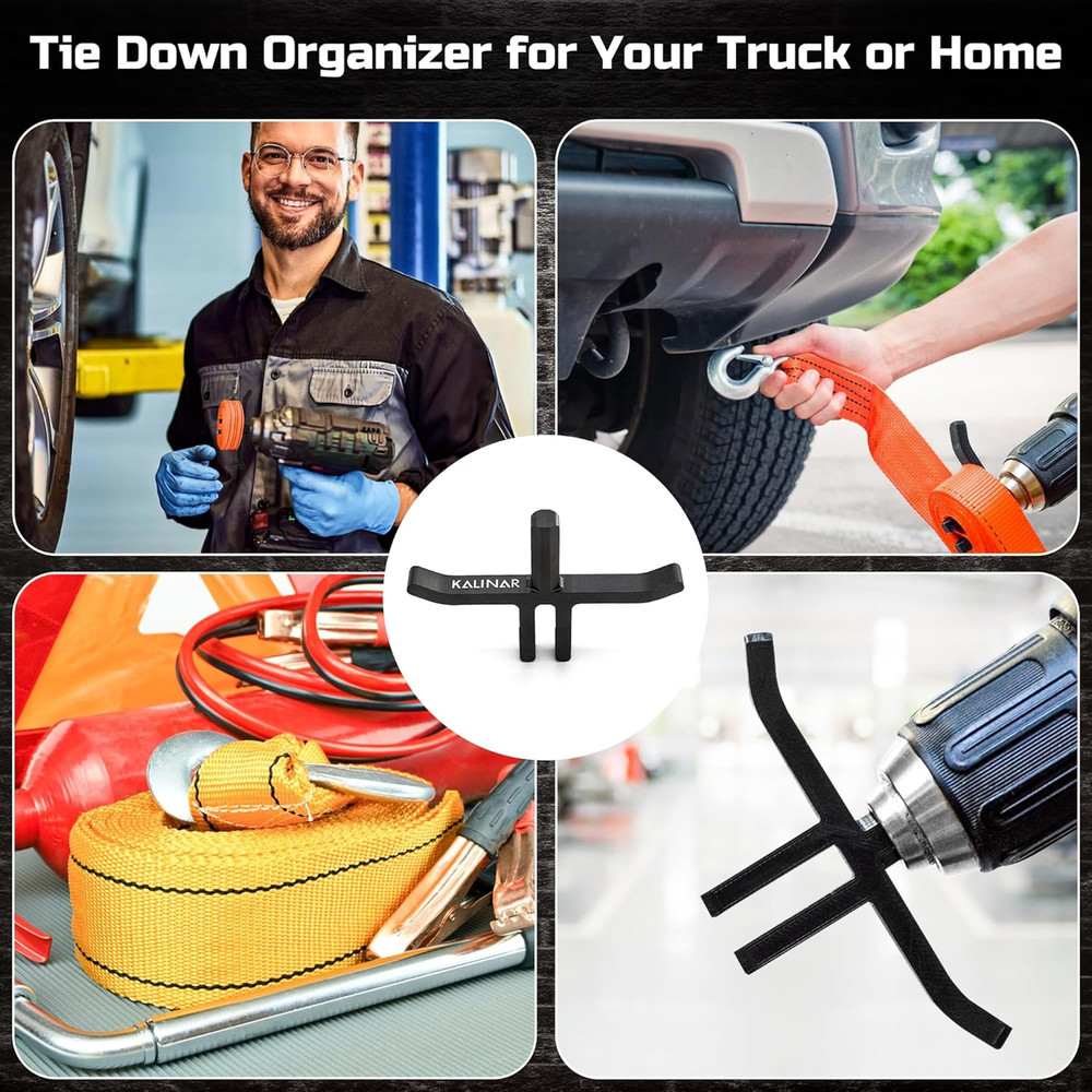 Ratchet Strap Winder Drill Attachment Strap Roller & Organizer