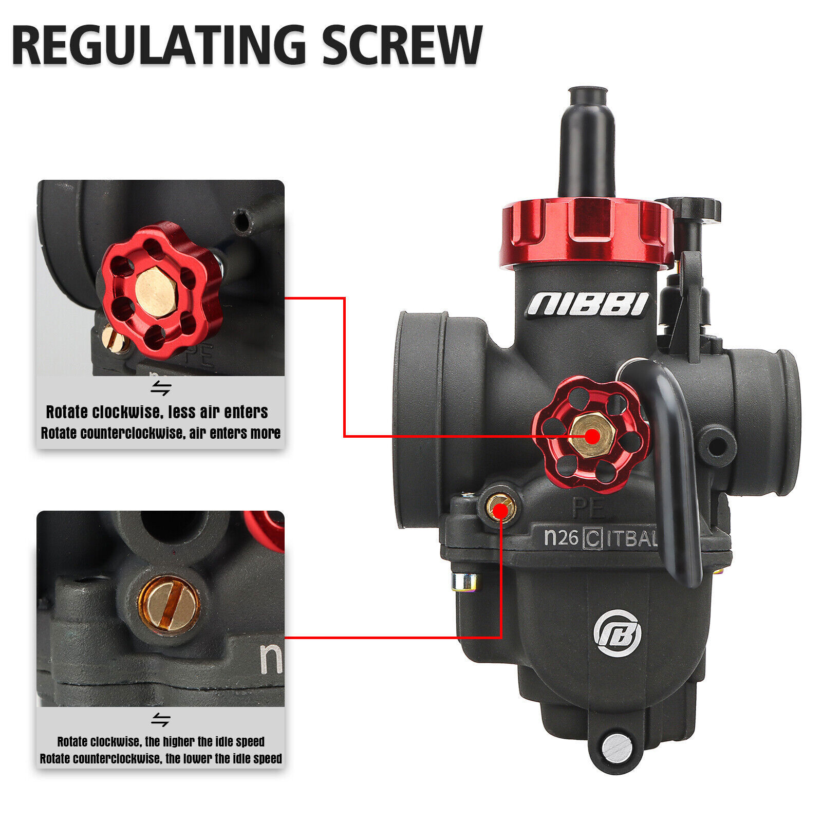 NIBBI 26mm Carburetor Air Filter Intake Manifold GY6 150cc-232cc Go Karts ATV 4T