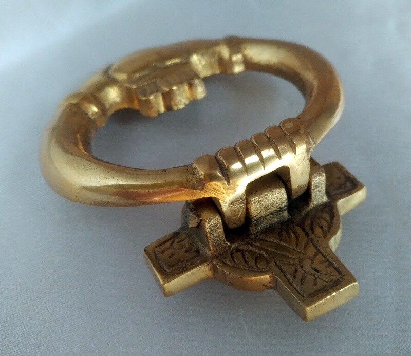 Claddagh Solid Brass Small Celtic Door Knocker (no hardware, never installed)