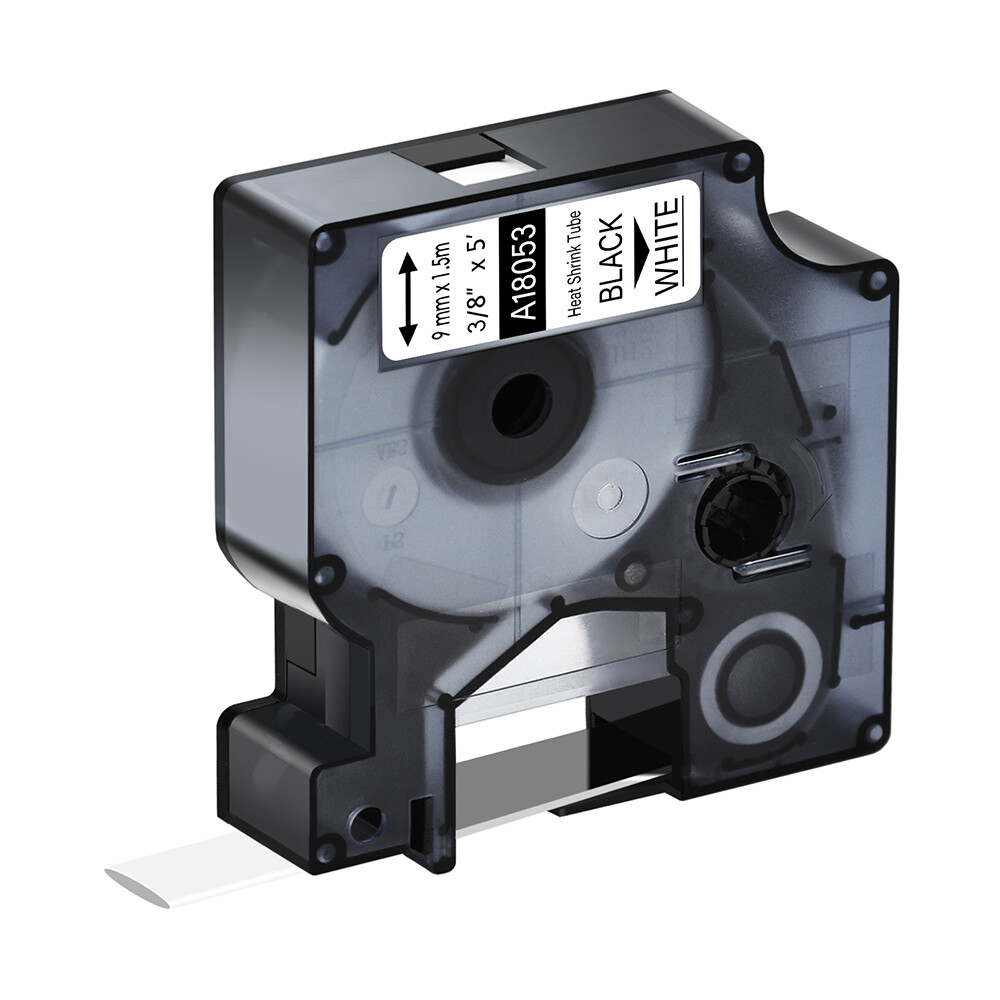 20PK 3/8" IND Heat-Shrink Tube Black on White 18053 Compatible DYMO Rhino 3000