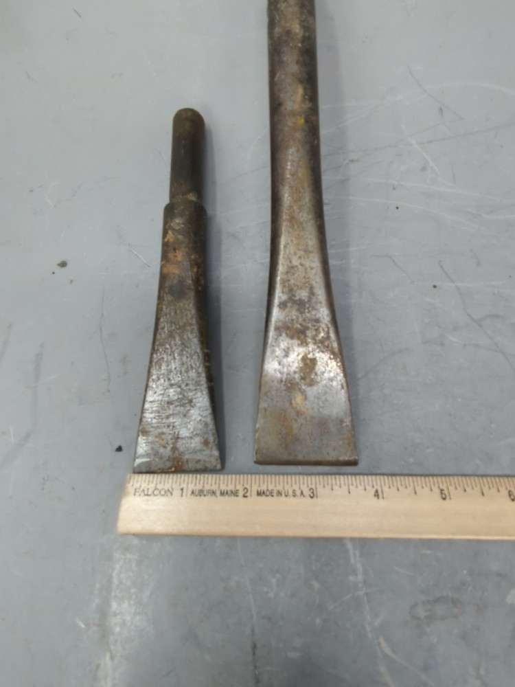 Vintage 2 Pc Air Hammer Flat Chisel Bit Set Pneumatic Tool Accessories