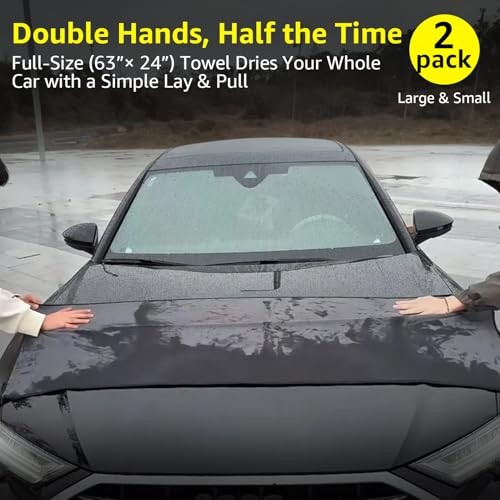 Microfiber Car Drying Towel with Twisted-Loop Technology 2-Pack (Oversized