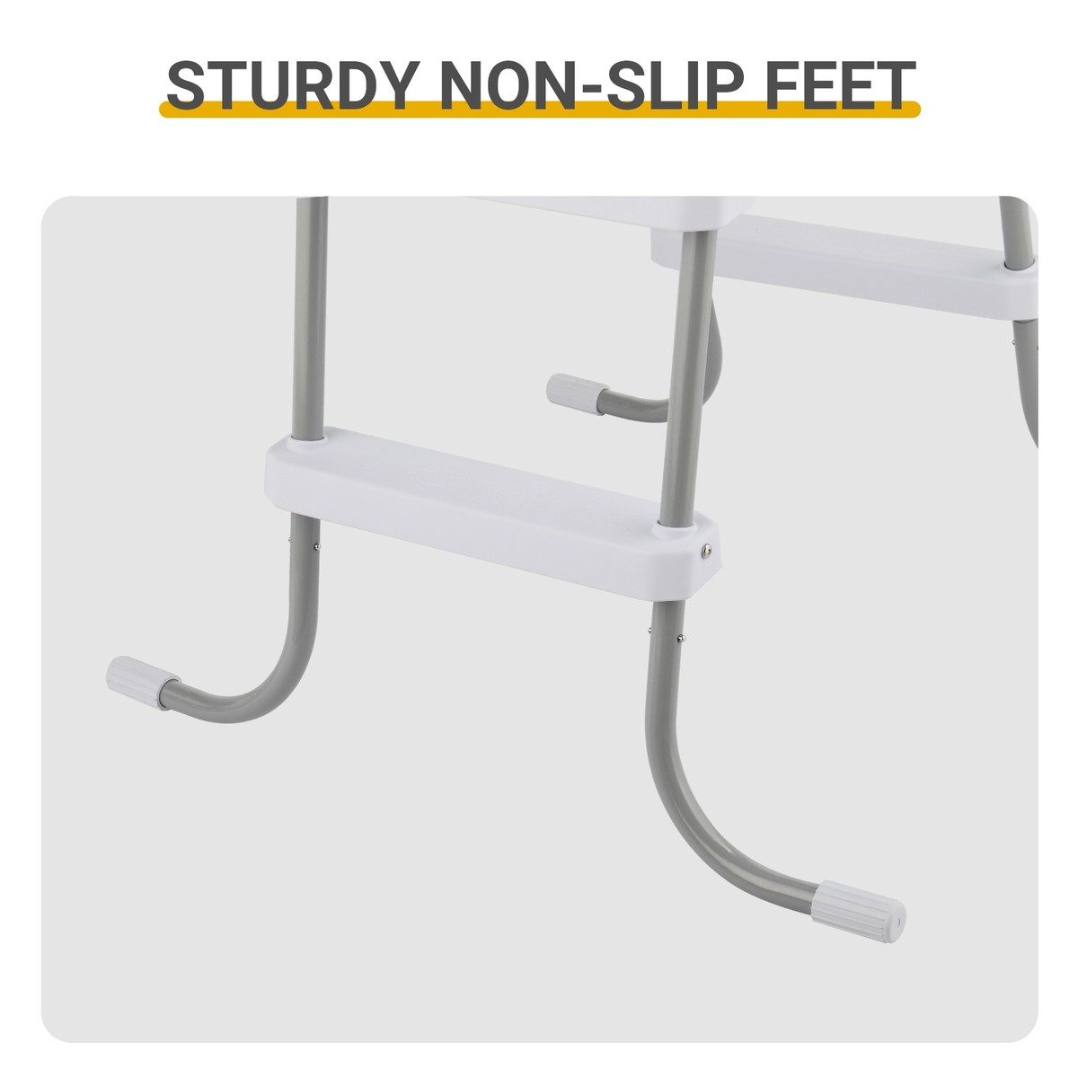 2 Steps 33in Pool Ladder Iron Grey Frame + White Steps