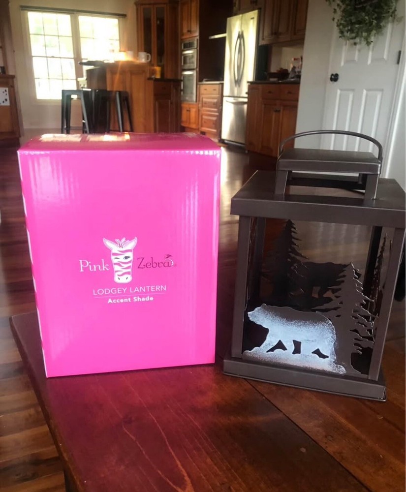 Pink Zebra Lodge Lantern