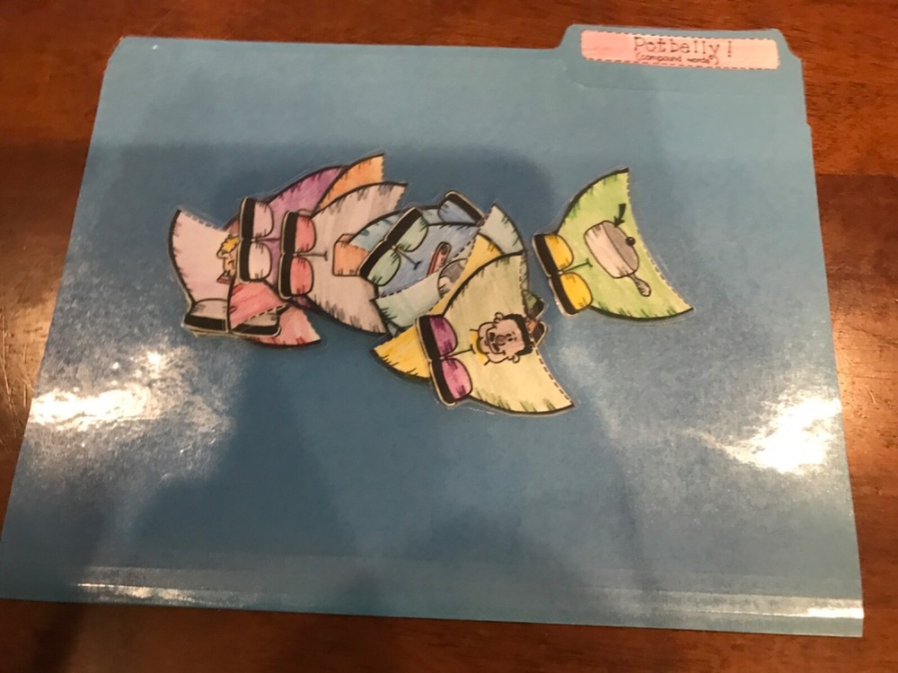 Potbelly! Compound Words  1st grade language arts file folder game