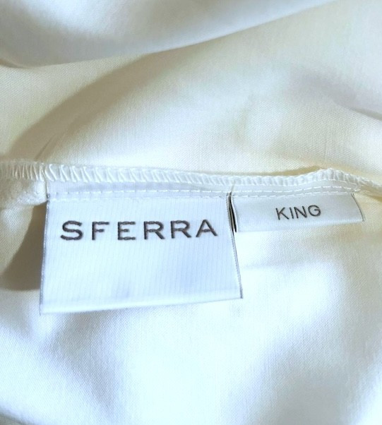 Sferra White King Pillowcase (1) 300TC Pima Cotton Sateen Murano Hospitality
