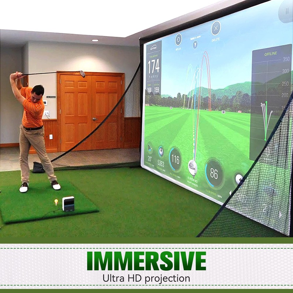 Golf Simulator Impact Screen: 7Mm Thickened Golf Impact Screen for