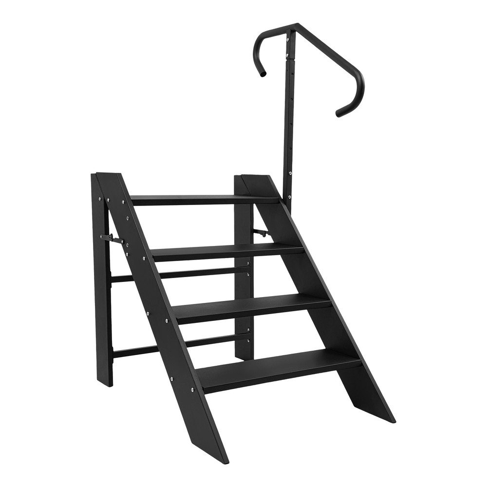 4-Step Ladder Foldable Step Ladder w/ Adjustable Handrail Swimming Pool Ladder
