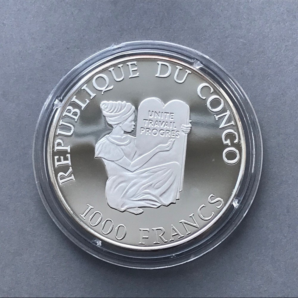 CONGO Silver 1000 Francs 1994 MAMMOTH Proof
