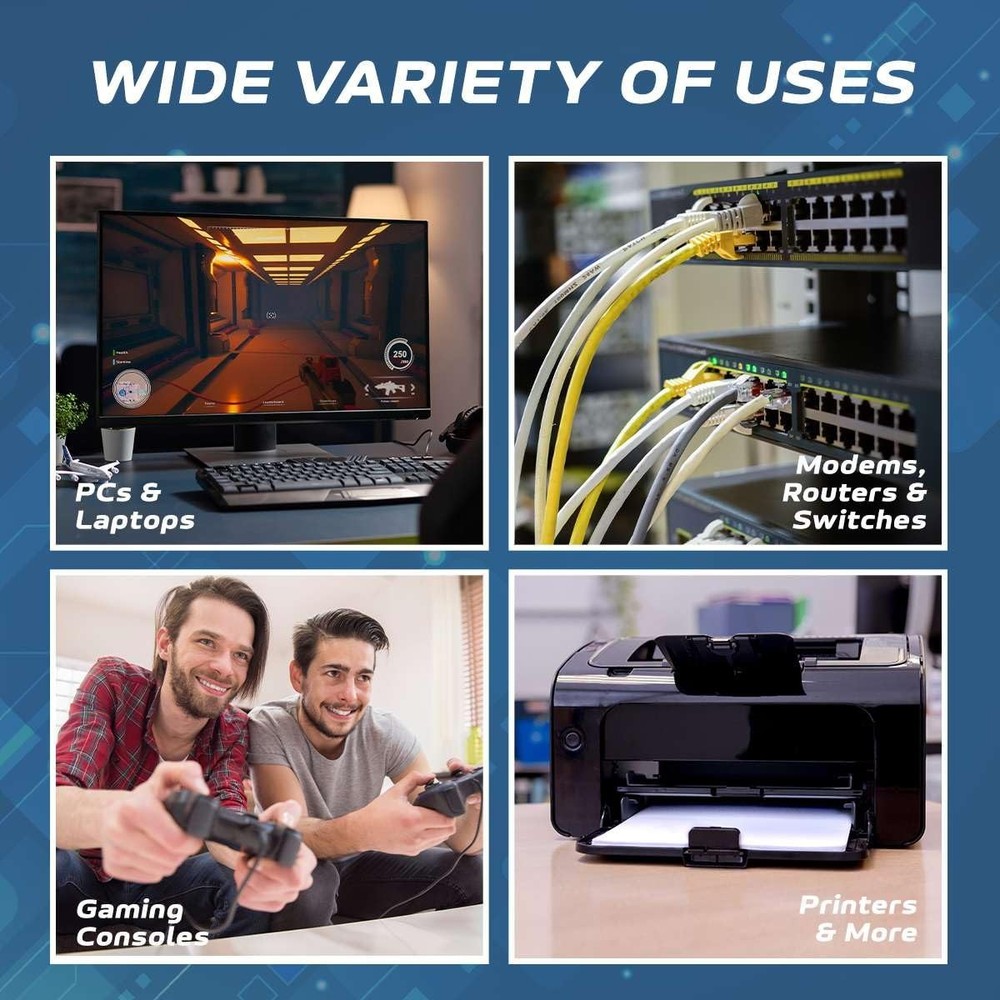 Cables Direct Online Cat6 200FT Network Ethernet Patch Cable, 200ft, Gray