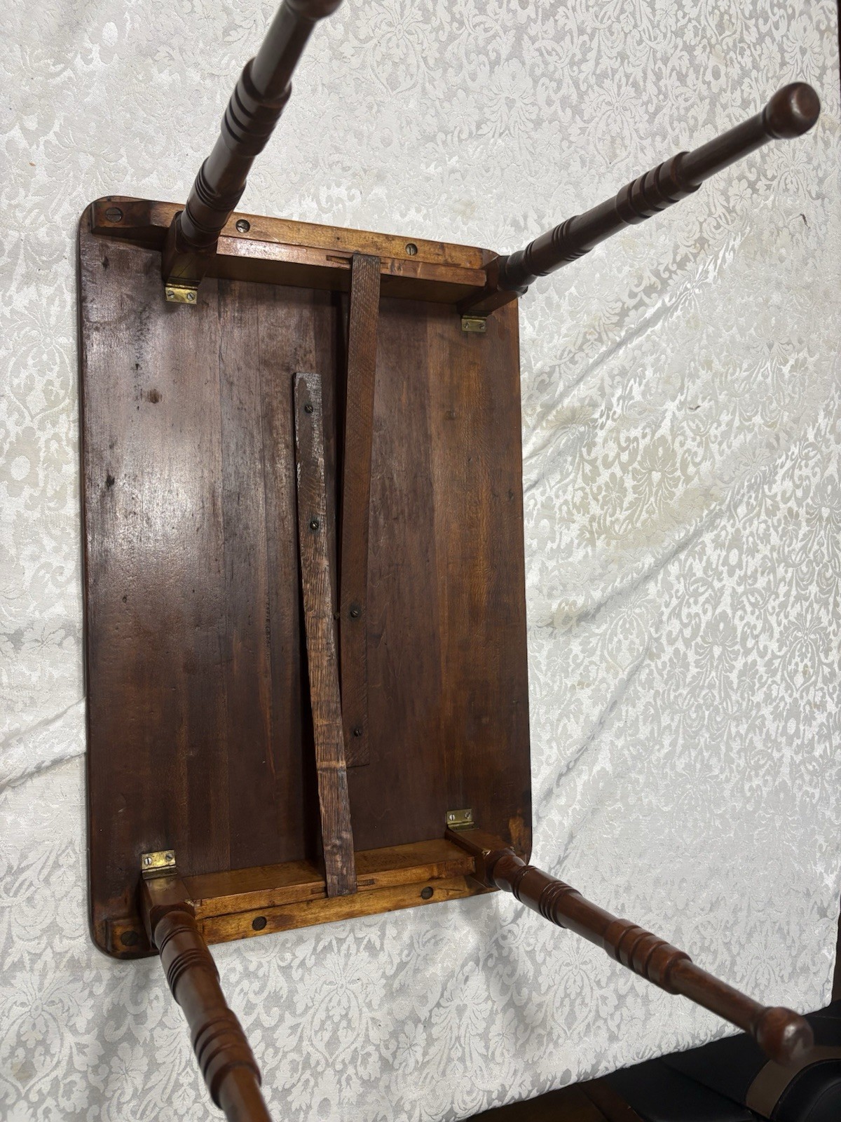 Antique Wood Childs Folding Table 24” X 16” & 16” High Solid Nice Table