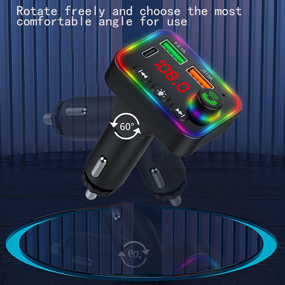 Car Wireless Bluetooth 5.0 FM Transmitter MP3 Player USB3.1A Car Charger U Disk