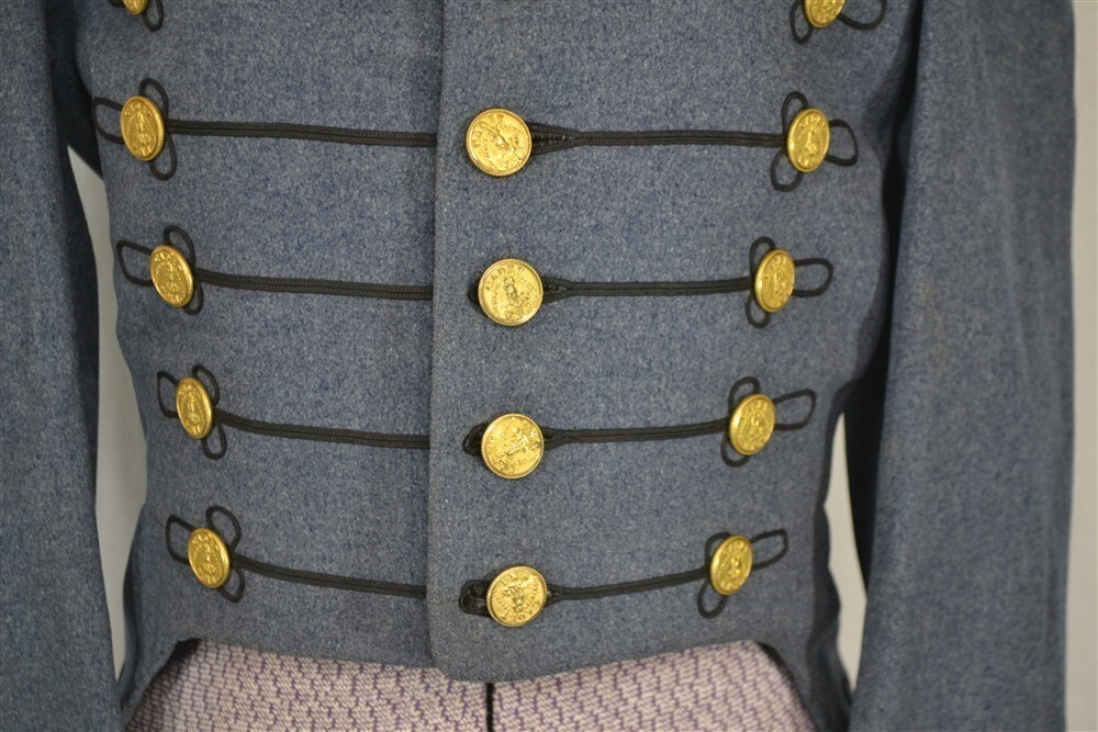 antique Civil War uniform jacket chest 34 Cadet blue wool 19thc original VMI