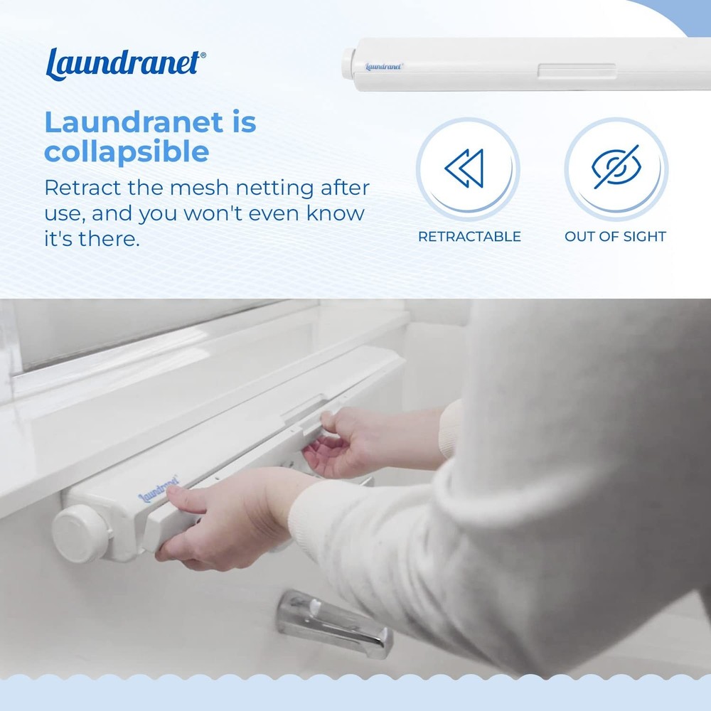 Retractable Clothes Drying Rack - Flat Hanging Mesh Drying for Delicate Cloth...