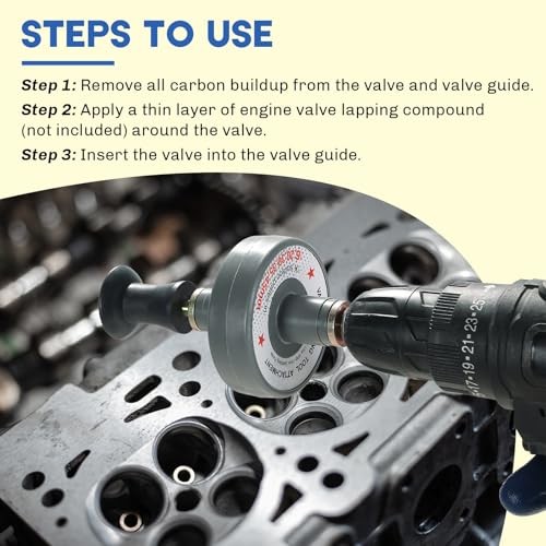 Valve Lapping Tool Kit | Valve Lapping Attachment Tool with 5 Suction Plates