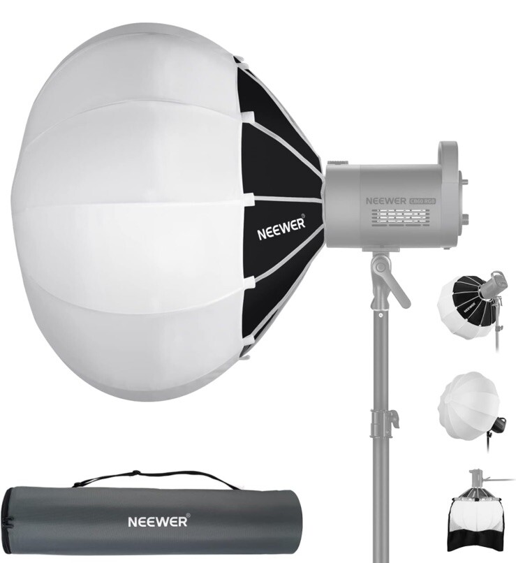 NEEWER 26"/65cm Lantern Softbox One Step Quick Release, 360° Light Diffuser with