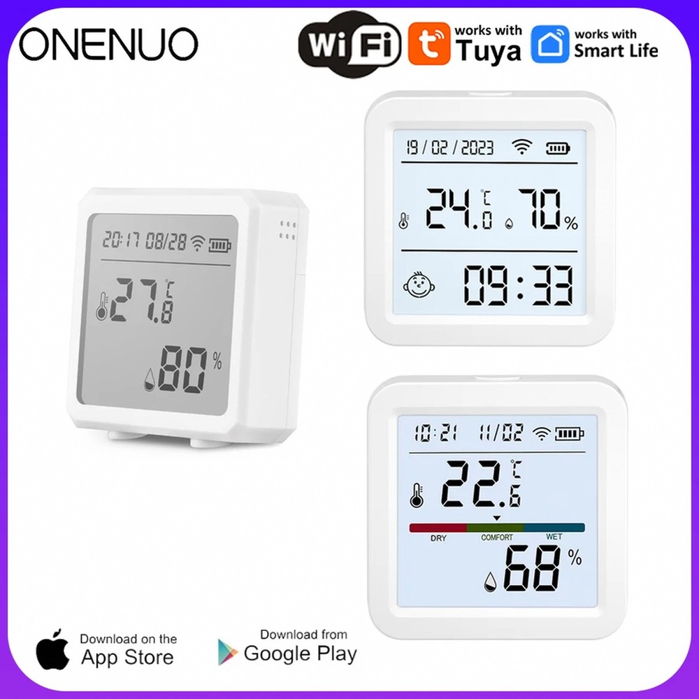 ONENUO Smart WIFI Temperature Humidity Sensor Hygrometer Thermometer Tuya