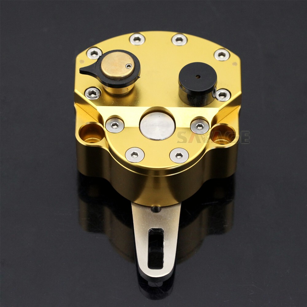 Gold Universal Adjustable Steering Damper Stabilizer Safety Control Off-Road