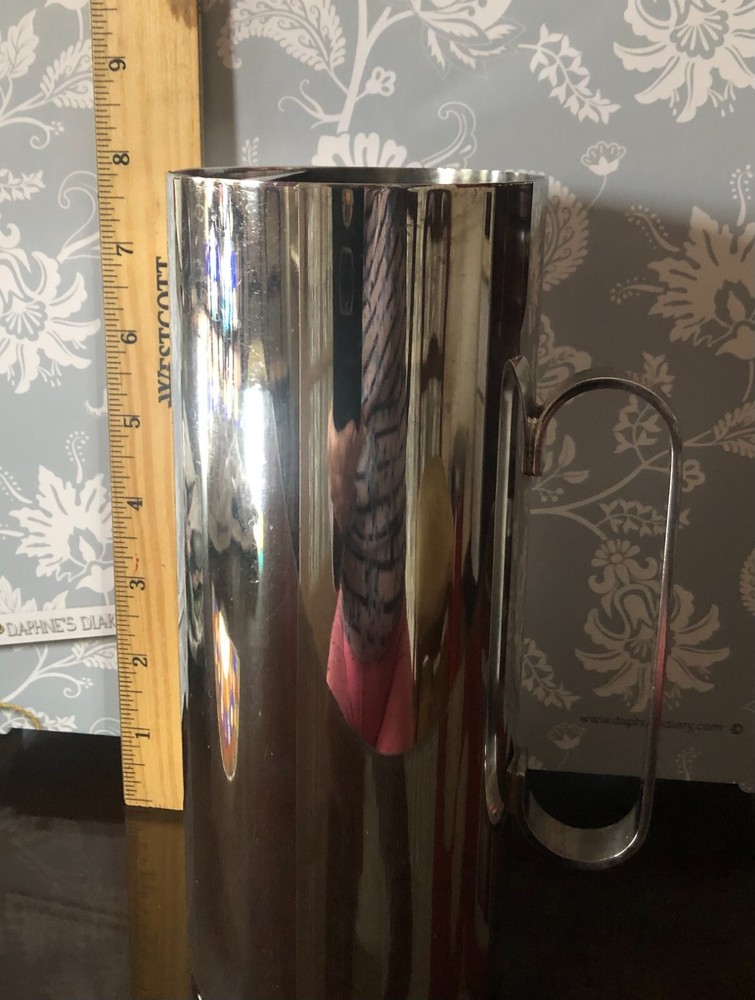 WM A RODGERS Silverplate Cylindrical Water Pitcher 8 Inch Tall