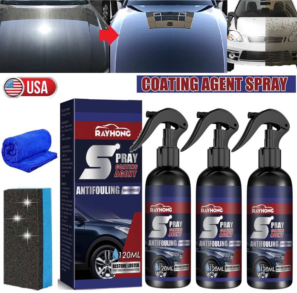 3× Multi-functional Coating Renewal Agent Quick Coating Spray High Protection US