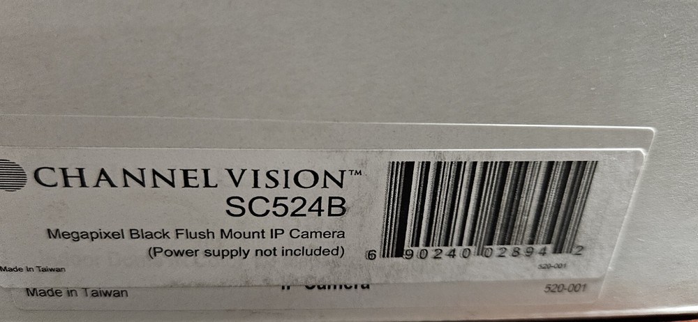 Channel Vision SC524B Megapixel Black Flush Mount IP Camera