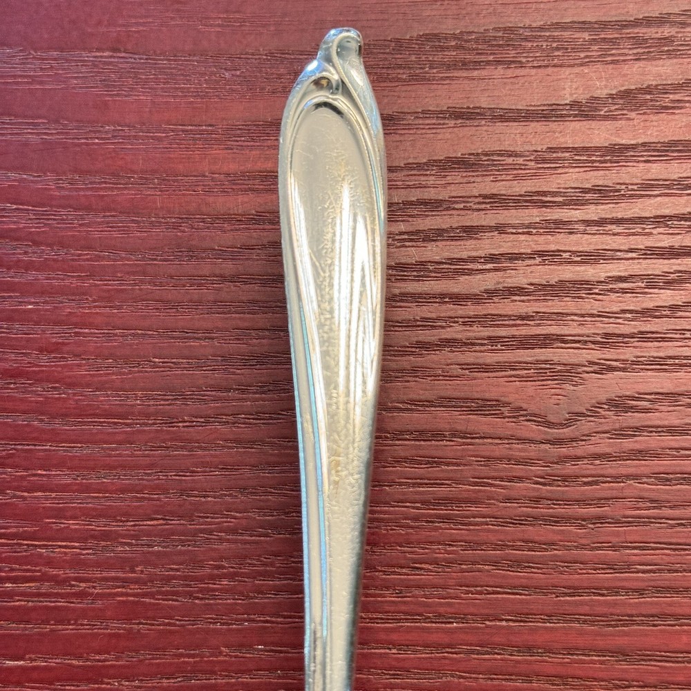 International Deep Silver HAPPY ANNIVERSARY Casserole Solid Serving Spoon C1960