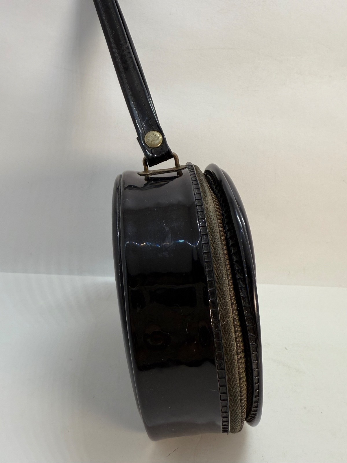 Vintage MICKEY MOUSE Small Black VINYL PURSE WALT DISNEY Hong Kong *Free Ship*