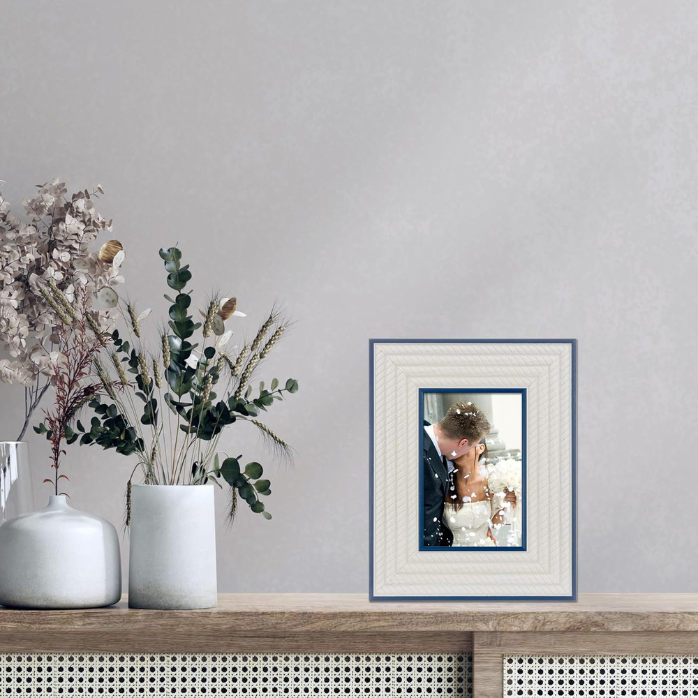 4X6 Breem Frame -Navy with White Rope