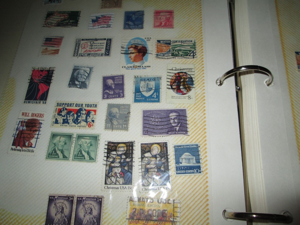 Stamp Collection VTG Stamps. 15 Binder Pages