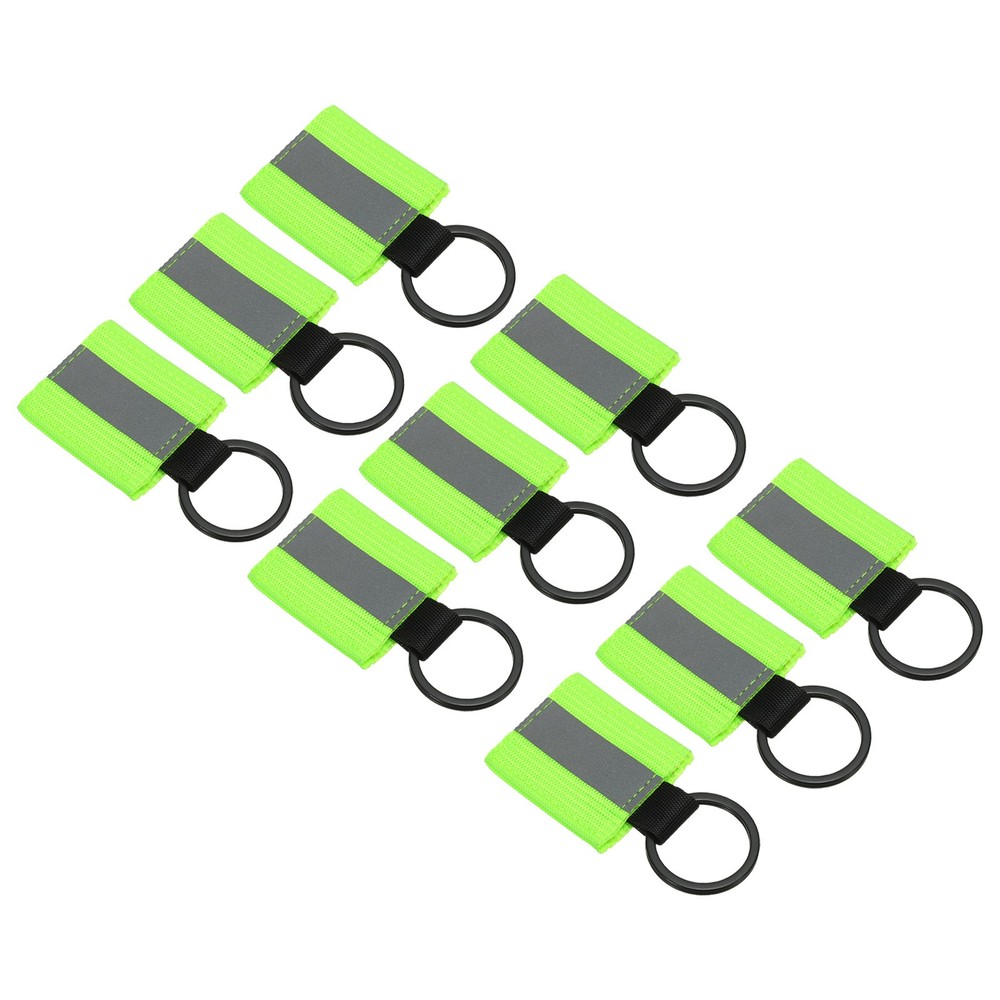 9 Pcs Reflective Keychain Tags, Reflective Zipper Pulls, Green
