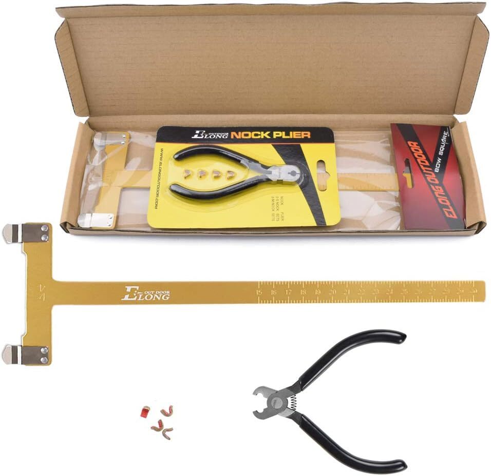 String Nocking Points Pliers Strings Knock Set T Shape Bow Square Ruler Gold