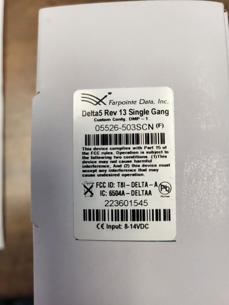 DMP Delta 5 Farpointe Data Contactless Smartcard Reader 13.56-MHz