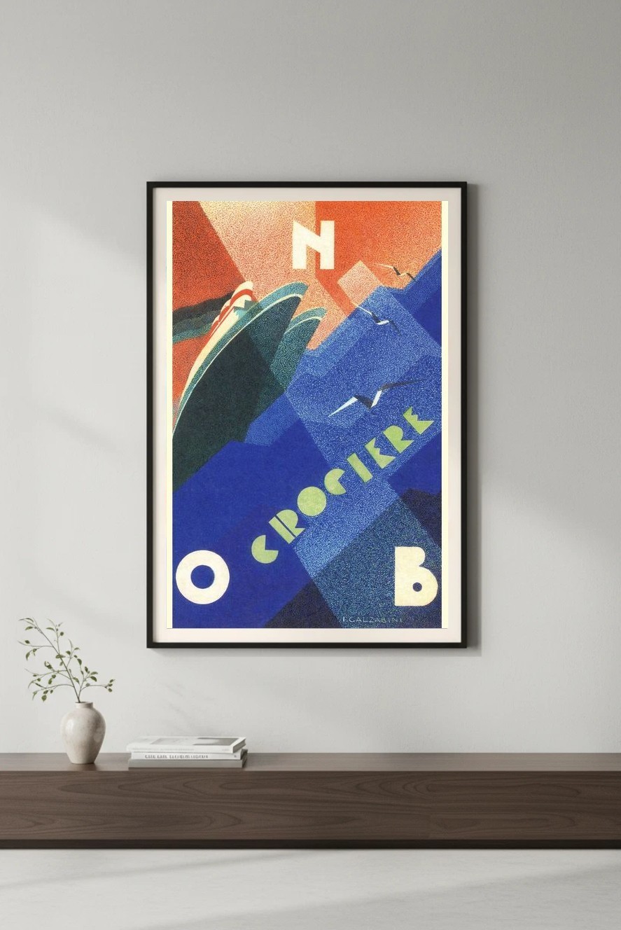 🌊 Vintage Cruise Line Poster - Retro Art Deco Style 1930s - 24x36” Premium
