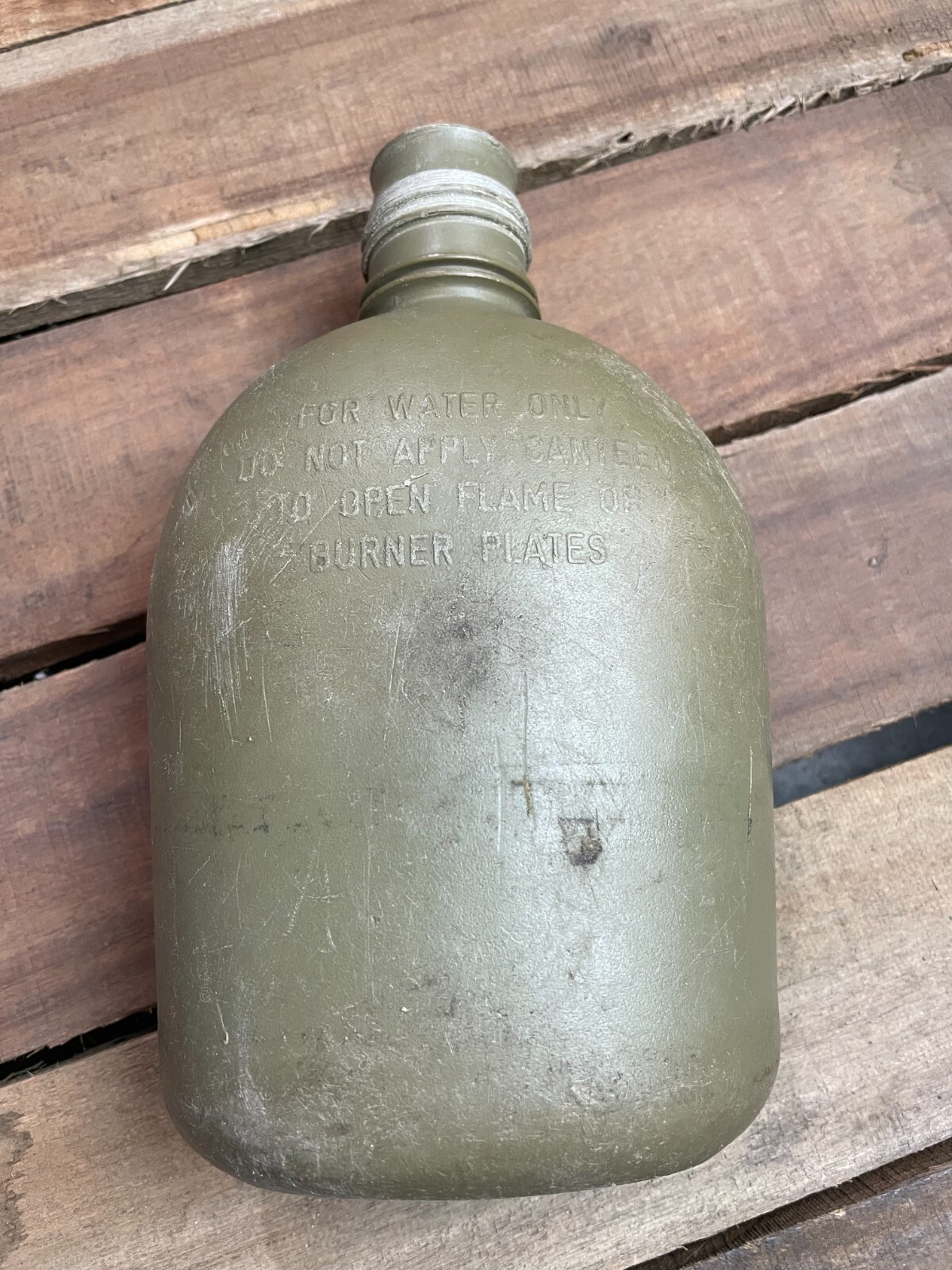 GENUINE US Military 1 QUART QT CANTEEN Hard Plastic OD 1QT w NBC M-1 Cap VGC