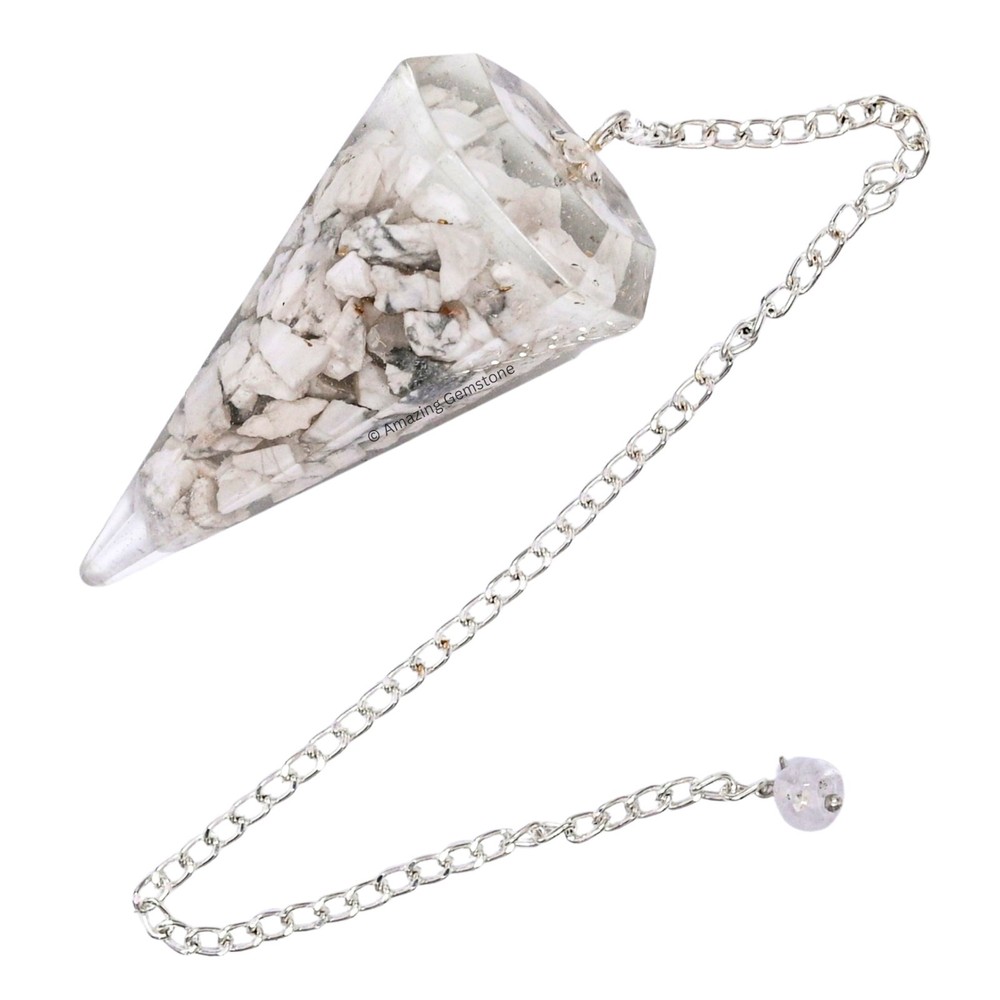 Howlite Orgone Crystal Pendulums