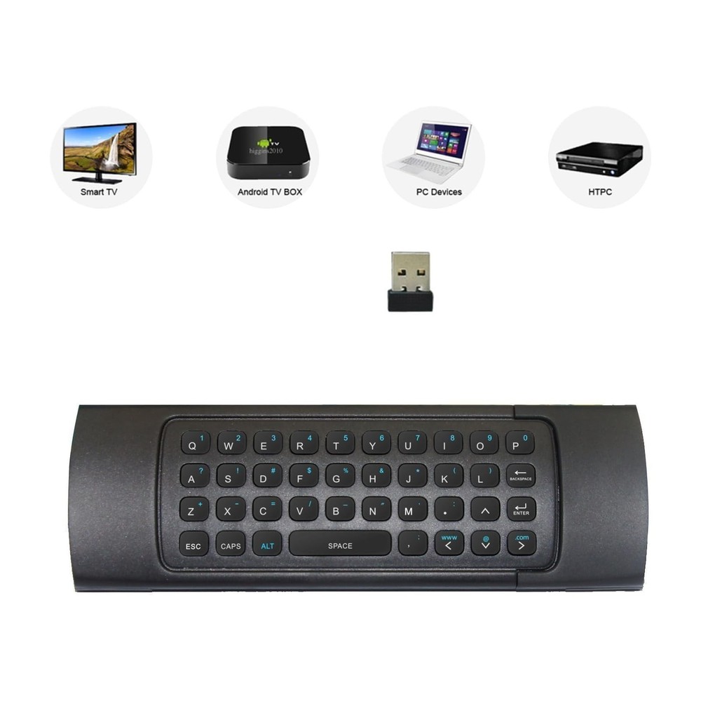 Rii MX3 Multifunction 2.4G Fly Mouse Mini Wireless Keyboard & Mini, Black