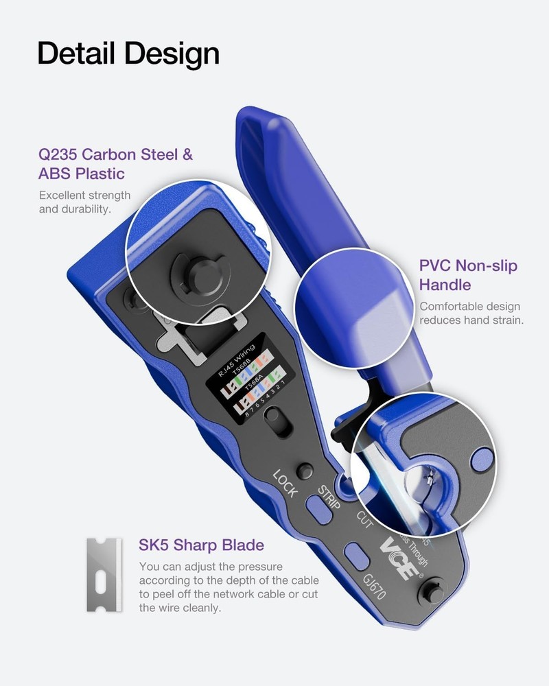 Professional Network Tool RJ45 Crimping Tool Network Cable Pliers