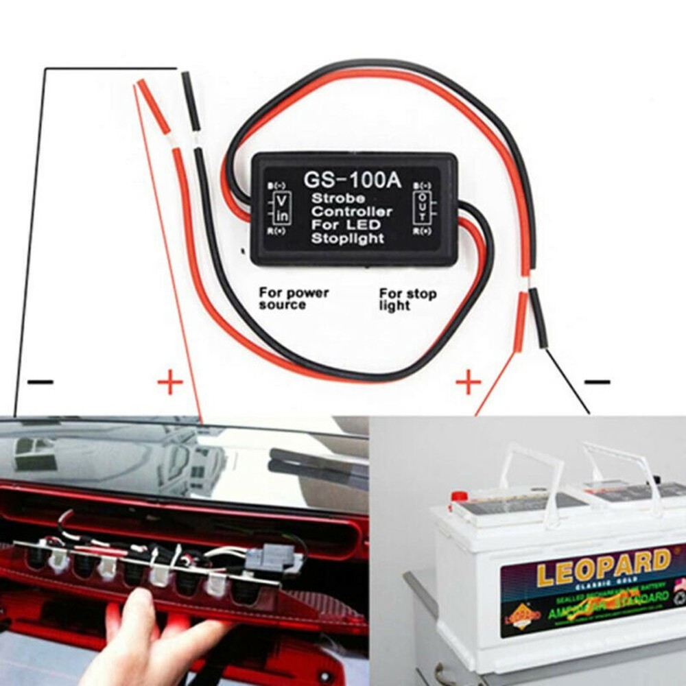 2x Flash Strobe Controller Flasher Module for LED Brake Light Tail Stop Light