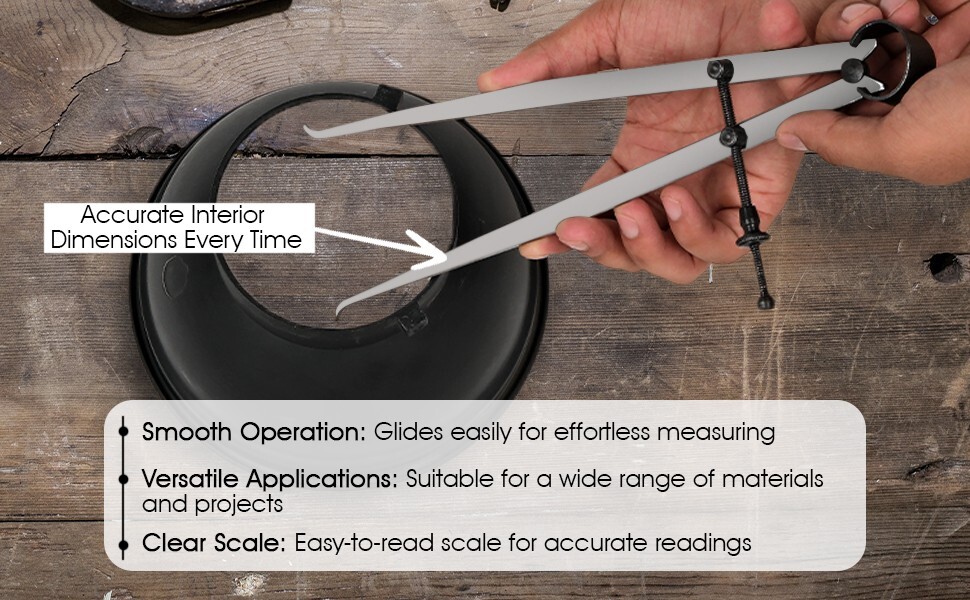 10" Inside Caliper by General Tools – Flat Leg Design for High Precision