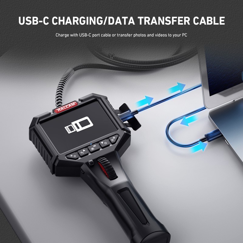 Ralcam Articulating Borescope Endoscope with Light 8.5mm Inspection Camera 10FT