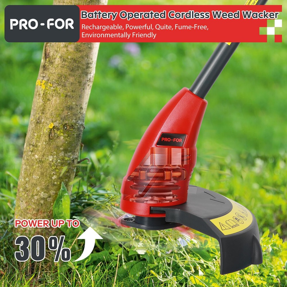 20V Lightweight Stringless Grass Trimmer, Battery Powered Weed Eater, Cordles...