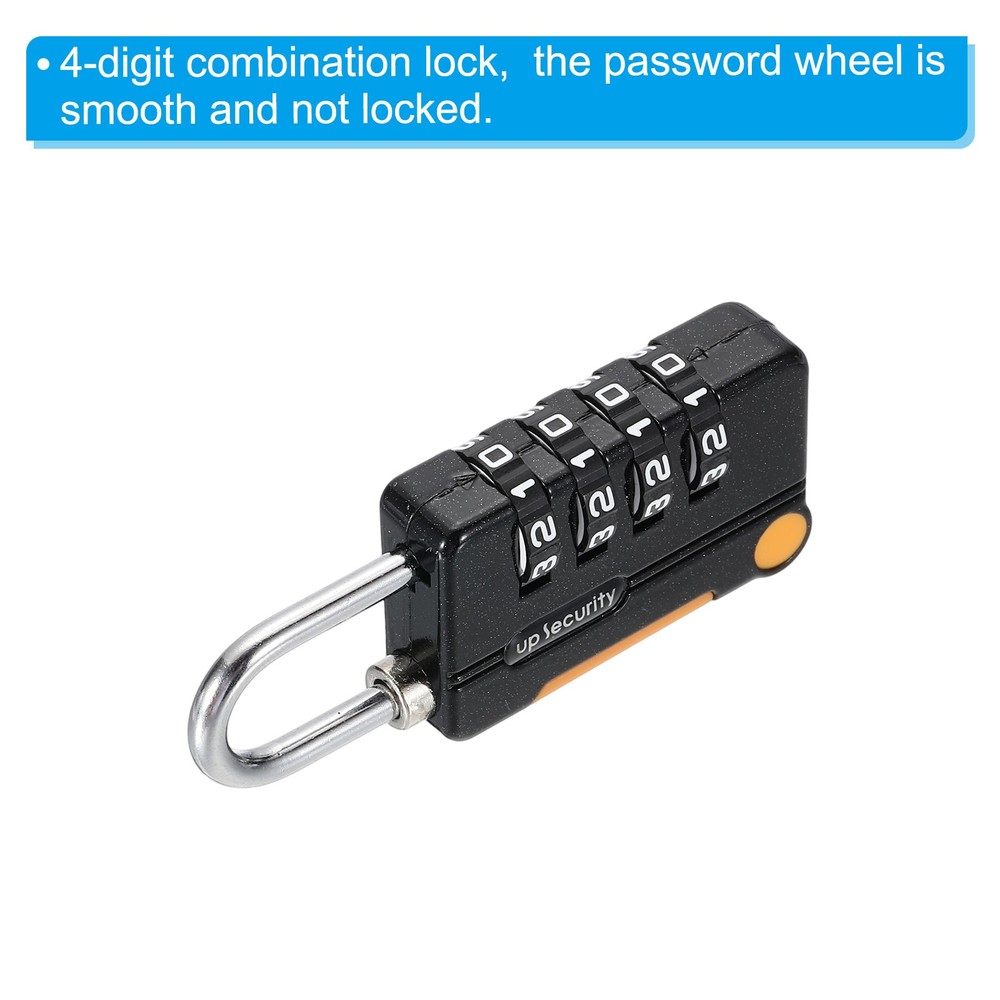 3Ft 4 Digit Combination Lock Black DIY Security Cable Padlock , 1Pcs